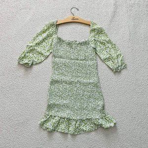 Faithfull The Brand Es Saada Mini Dress Mini Dress in Avocado Green